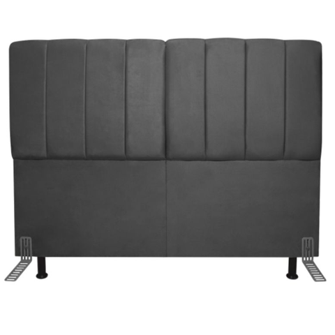 Cabeceira Estofada Queen 160cm C/ Frame Suede Grafite - Lahome Decor