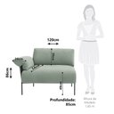 Ver imagem 4 de Sofá Modular Industrial com Braço Esquerdo Basileia 120cm Yescasa Veludo Tx Verde Pistache