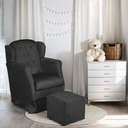 Ver imagem 2 de Puff e Poltrona Amamentação Balanço Quarto Baby Suede Preto - Incasa Decor