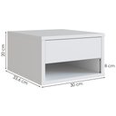 Ver imagem 3 de Kit 02 Mesa de Cabeceira Suspensa 30 Cm B87 Branco Novam