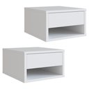 Ver imagem 1 de Kit 02 Mesa de Cabeceira Suspensa 30 Cm B87 Branco Novam