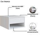Ver imagem 4 de Kit 02 Mesa de Cabeceira Suspensa 30 Cm B87 Branco Novam
