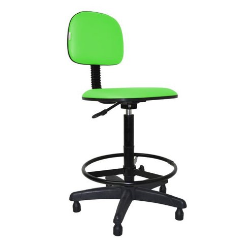 Cadeira Caixa Secretaria Polo - Couro Sintetico Corano - Verde