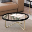 Ver imagem 3 de Mesa de Centro Alamanda Moderna Preto Dourado Jb Bechara