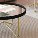 Ver imagem 4 de Mesa de Centro Alamanda Moderna Preto Dourado Jb Bechara