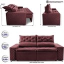 Ver imagem 2 de Sofá Retrátil e Reclinável 2,00m Essence Velusoft Vinho Cama Inbox