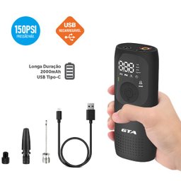 Bomba de Ar GTA Portátil - Sem Fio Portátil Smart Plus 150 PIS Com Bateria de 2000Mah Sem Fio - 2