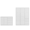 Ver mais imagens de Conjunto Infantil Roupeiro e Comoda Perola Mdf Branco Pheonix Baby
