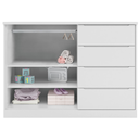 Ver imagem 7 de Conjunto Infantil Roupeiro e Comoda Perola Mdf Branco Pheonix Baby