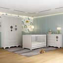 Ver imagem 1 de Quarto de Bebê Completo com Berço Americano 3 em 1 Suspiro Multimóveis Mp4616 Branco/off White