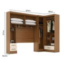 Ver imagem 5 de Guarda-Roupa Modulado 3 Peças 3 Portas 3 Gavetas com Maleiro Smart Plus Yescasa Marrom