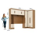 Ver imagem 3 de Guarda-Roupa Modulado 3 Peças 3 Portas 3 Gavetas com Maleiro Smart Plus Yescasa Marrom