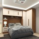 Ver imagem 1 de Guarda-Roupa Modulado 3 Peças 3 Portas 3 Gavetas com Maleiro Smart Plus Yescasa Marrom