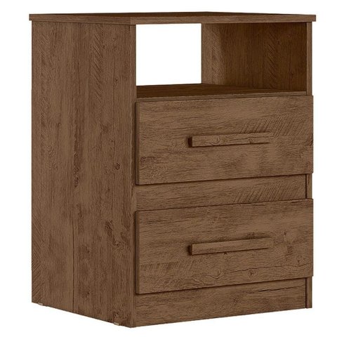 Mesa de Cabeceira Apolo 2 Gavetas 46 Cm Castanho Wood Flex Moval