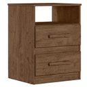 Ver imagem 1 de Mesa de Cabeceira Apolo 2 Gavetas 46 Cm Castanho Wood Flex Moval