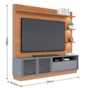 Ver imagem 4 de Estante Home Theater para TV 70 Pol. com LED 200cm Amiche C05 Freijó/Cinza Fosco - Mpozenato