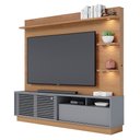 Ver imagem 1 de Estante Home Theater para TV 70 Pol. com LED 200cm Amiche C05 Freijó/Cinza Fosco - Mpozenato