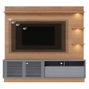 Ver mais imagens de Estante Home Theater para TV 70 Pol. com LED 200cm Amiche C05 Freijó/Cinza Fosco - Mpozenato