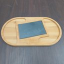 Ver imagem 3 de Petisqueira 2 Divisorias e Tabua de Corte Ardosia Home&co Oval Bambu 2x37x20cm Natural
