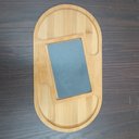 Ver imagem 5 de Petisqueira 2 Divisorias e Tabua de Corte Ardosia Home&co Oval Bambu 2x37x20cm Natural