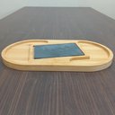 Ver imagem 2 de Petisqueira 2 Divisorias e Tabua de Corte Ardosia Home&co Oval Bambu 2x37x20cm Natural