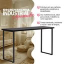 Ver imagem 3 de Mesa Aparador 1,20m Industrial Ferro e Madeira para Escritório Estudo e Notebook - Preto