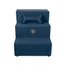 Escada Pet Escadinha Cachorro Gato Rampa Pet Ossinho Azul Marinho Suede - 3