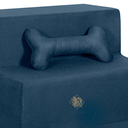 Ver imagem 4 de Escada Pet Escadinha Cachorro Gato Rampa Pet Ossinho Azul Marinho Suede