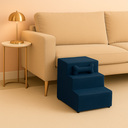 Ver imagem 6 de Escada Pet Escadinha Cachorro Gato Rampa Pet Ossinho Azul Marinho Suede