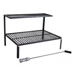 Grelha em Aço Carbono Parrilla Rústica Barra Chata 75cm Atiçador de Fogo
