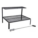 Ver imagem 1 de Grelha em Aço Carbono Parrilla Rústica Barra Chata 75cm Atiçador de Fogo