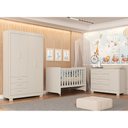 Ver imagem 2 de Dormitório Infantil Zaki Guarda Roupa, Cômoda e Berço Evolution Areia Fosco - Reller Móveis