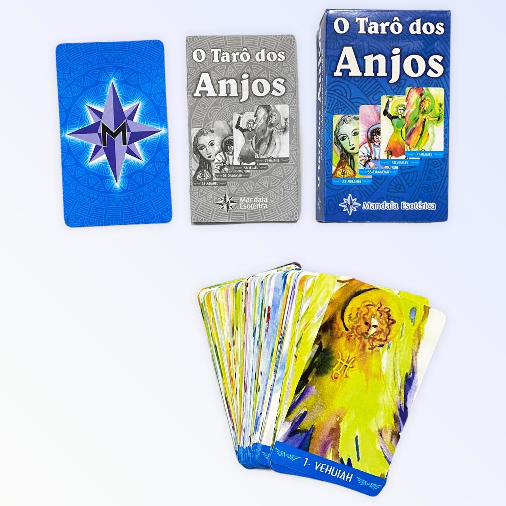 Baralho Tarot dos Anjos 72 cartas plastificado com manual Mandala Esotérica - 1
