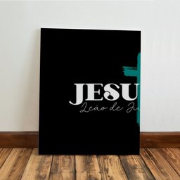 Kit 3 Quadro Decorativo Leão de Judá Cristão Gospel 40x28cm - 3