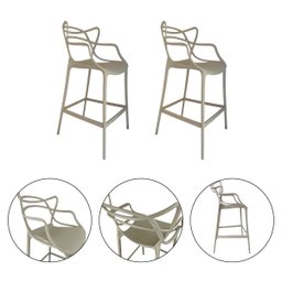 Kit 2 Banquetas Allegra Comercial Leve Resistente Pronto Uso:nude - 3
