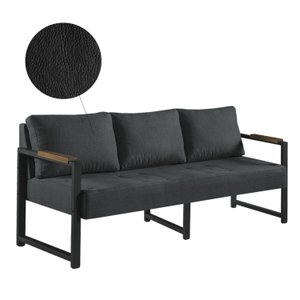 Poltrona 03 Lugares Estilo Industrial Braço de Ferro Ipanema
