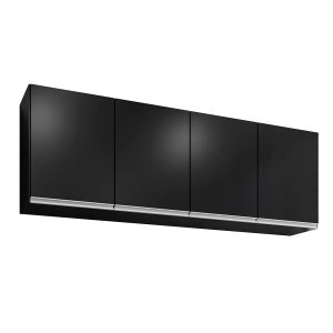 Armário Aéreo 1,60m com 4 Portas Cozinha Área de Serviço Lavínia Preto