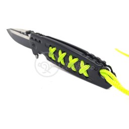 Canivete Aço Inox Sobrevivência Semi-automático Edc Fade Bushcraft Paracord - Rainbow Cor:pre - 5