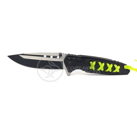 Canivete Aço Inox Sobrevivência Semi-automático Edc Fade Bushcraft Paracord - Rainbow Cor:pre