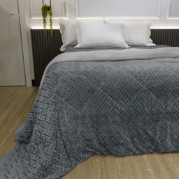 Edredom Casal Microfibra Soft Flannel Supreme 1,80x2,20:Grafite - 1