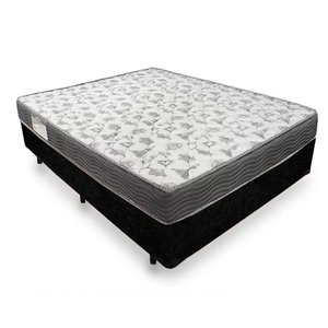 Cama Box Casal Suede + Colchão de Espuma D33 - Sereneprime - 138cm Preto
