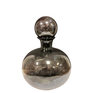 Garrafa Decorativa de Vidro Cinza e Preto