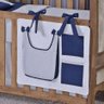Porta Treco e Fralda Organizador Quarto de Bebê Menino Menina 1 Peça com Laço:chevron Azul Marinho - 1