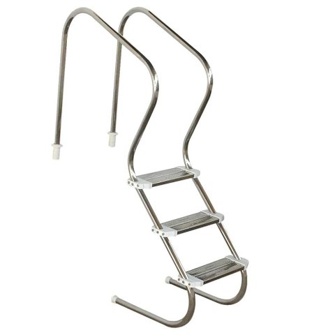 Escada para Piscina Confort 2" com 3 Degraus Duplos em Aço Inox - Sodramar Escada Comfort 2" com 3 D