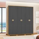 Ver imagem 1 de Guarda-roupa Igaratá 6 Portas 4 Gavetas Nature/alasca - Pnr Móveis