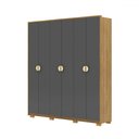 Ver imagem 2 de Guarda-roupa Igaratá 6 Portas 4 Gavetas Nature/alasca - Pnr Móveis