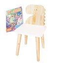 Ver imagem 6 de Mesa e 2 Cadeiras Infantil Dinossauro Kit Livro Educativo em Madeira - Pinus
