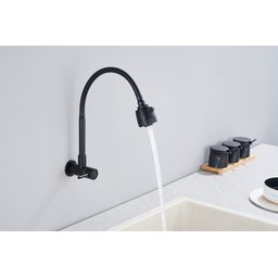 Torneira Gourmet Cozinha Inox Gir Parede Longa Preto NOX05B Doan - 5
