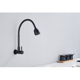 Torneira Gourmet Cozinha Inox Gir Parede Longa Preto NOX05B Doan - 4