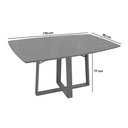 Ver imagem 2 de Mesa de Sala Jantar Elma Madeira Maciça C/tampo Madeirado C/ Vidro 90x170cm Carvalho/off White/